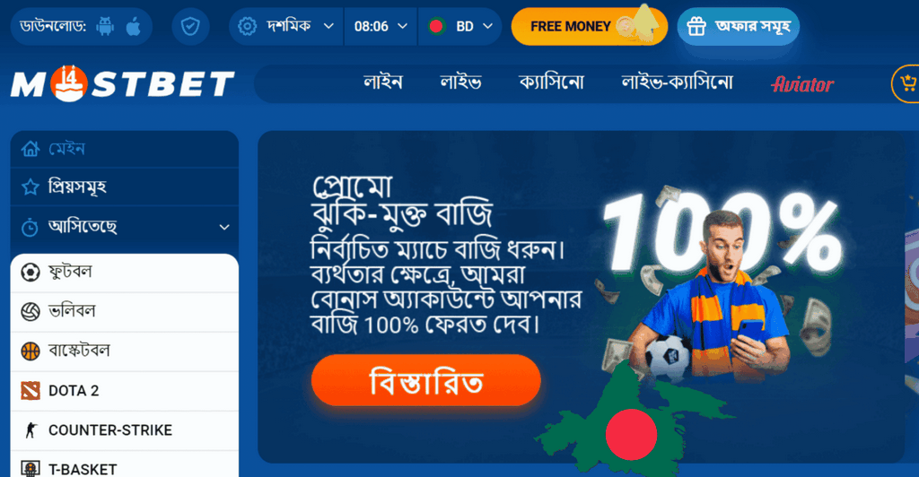 Mostbet betting Kinds of sports
